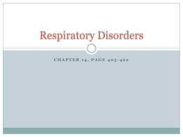 Respiratory Disorders - Manchester University