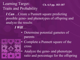 Learning Target: 1/30 Traits and Probability