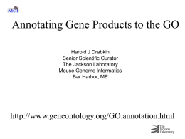 2005-01_PAG_hdrabkin - Gene Ontology Consortium