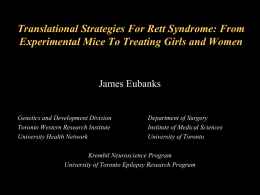 Dr. James Eubanks` Presentation