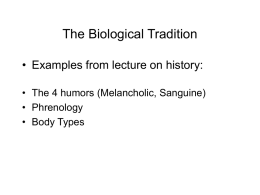The Biological Tradition: The Nature versus Nurture