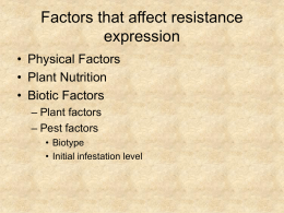 Factors that affect resistance expression