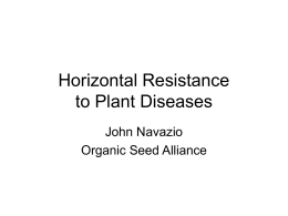 Horizontal Resistance to Plant Diseases