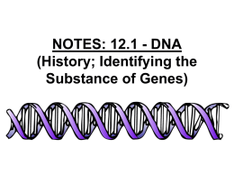 NOTES: 12.1 - History of DNA (powerpoint)