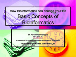Basic Concepts of Bioinformatics