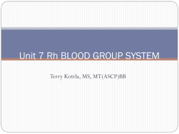 Rh BLOOD GROUP SYSTEM