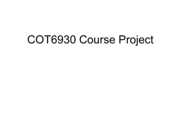 COT6930 Course Project