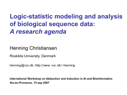 Logic-statistic modeling and analysis of biological sequence data: A