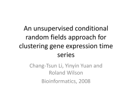 An unsupervised conditional random fields approach for clustering
