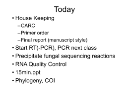 Reverse Transcriptase PCR