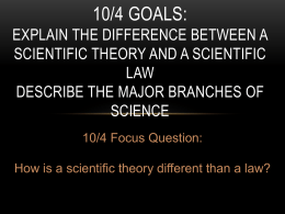 What is the difference between scientific theory and scientific law?