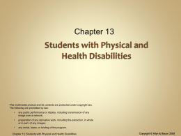 Chapter 13 - Physical and health disabilities