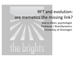 RFT and evolution: Are memetics the missing link?