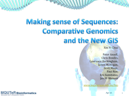 Making sense of Sequences: Comparative Genomics and the New GIS