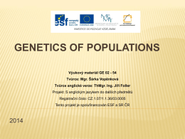 genetics regularities of populations