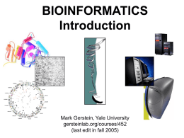 Bioinformatics: Overview