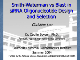 Smith Waterman vs Blast in siRNA Design