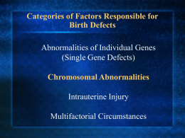 Chromosomal Anomalies