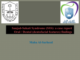 Sanjad-Sakati Syndrome (SSS): a case report Oral / Dental