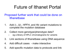 Slide 1 - the ITHANET + Project Page