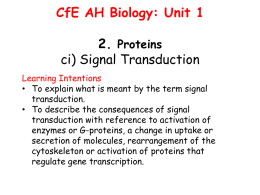 G-Protein Coupled Signal Transduction