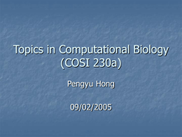Topics in Computational Biology