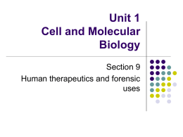 Section 9 – Human therapeutics and forensic uses