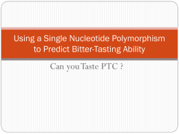 Using a Single Nucleotide Polymorphism to Predict Bitter