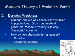 Modern theory of Evolution…Part4