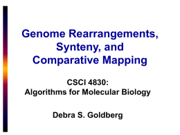 Genome Rearrangements, Synteny, and Comparative Mapping