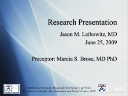 Research Presentation on Thyroid Cancer
