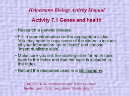 Genes and health