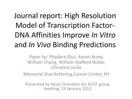 Journal report: High Resolution Model of Transcription Factor