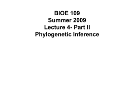 Lecture 4: (Part 1) Phylogenetic inference