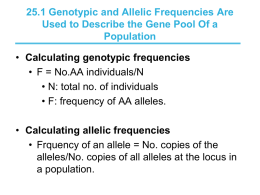 11/29 Population Genetics