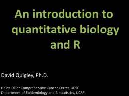 Introduction to Quantitative Analysis and R