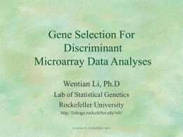 Gene Selection For A Discriminant Microarray Data Analysis