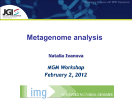 23. Introduction to IMG/M - Microbial Genome Program