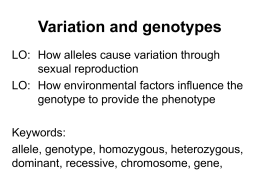 Variation and genotypes