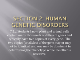 6.2 Human Genetic Disorders