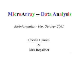 MicroArray -- Data Analysis