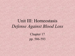 Homeostasis Defense Against Blood Loss