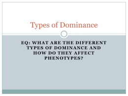 Types of Dominance