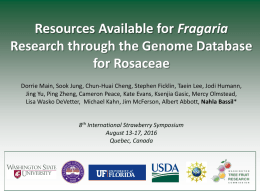 Resources for Fragaria Research in GDR
