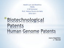 Biotechnological Patents Human Genome Patents