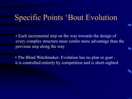Specific Points `Bout Evolution