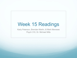 Week 15 Readings