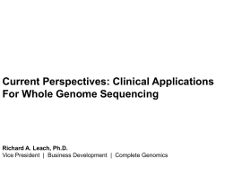 The Latest Clinical Application of Whole Genome Sequencing