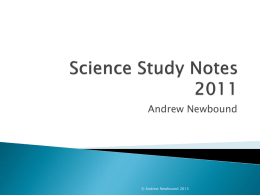 Science Study Notes 2011