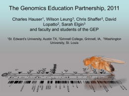 The Genomics Education Partnership, 2011 (pptx)